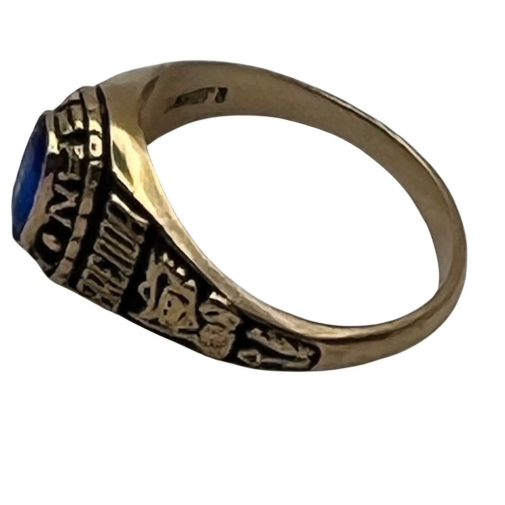 R Johns 1998 Class Ring Gold Plate Logan High Blue Stone Musketeer Rose Brenda 6 - Picture 5 of 15